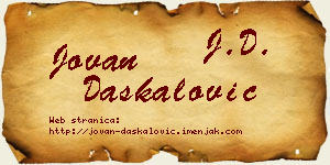 Jovan Daskalović vizit kartica